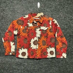 French Laundry Kids Floral Jean Jacket - Red, Orange, White